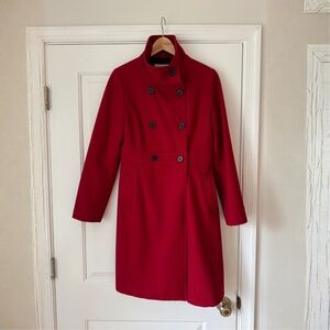 Old Navy Red Wool Pea coat Knee-length